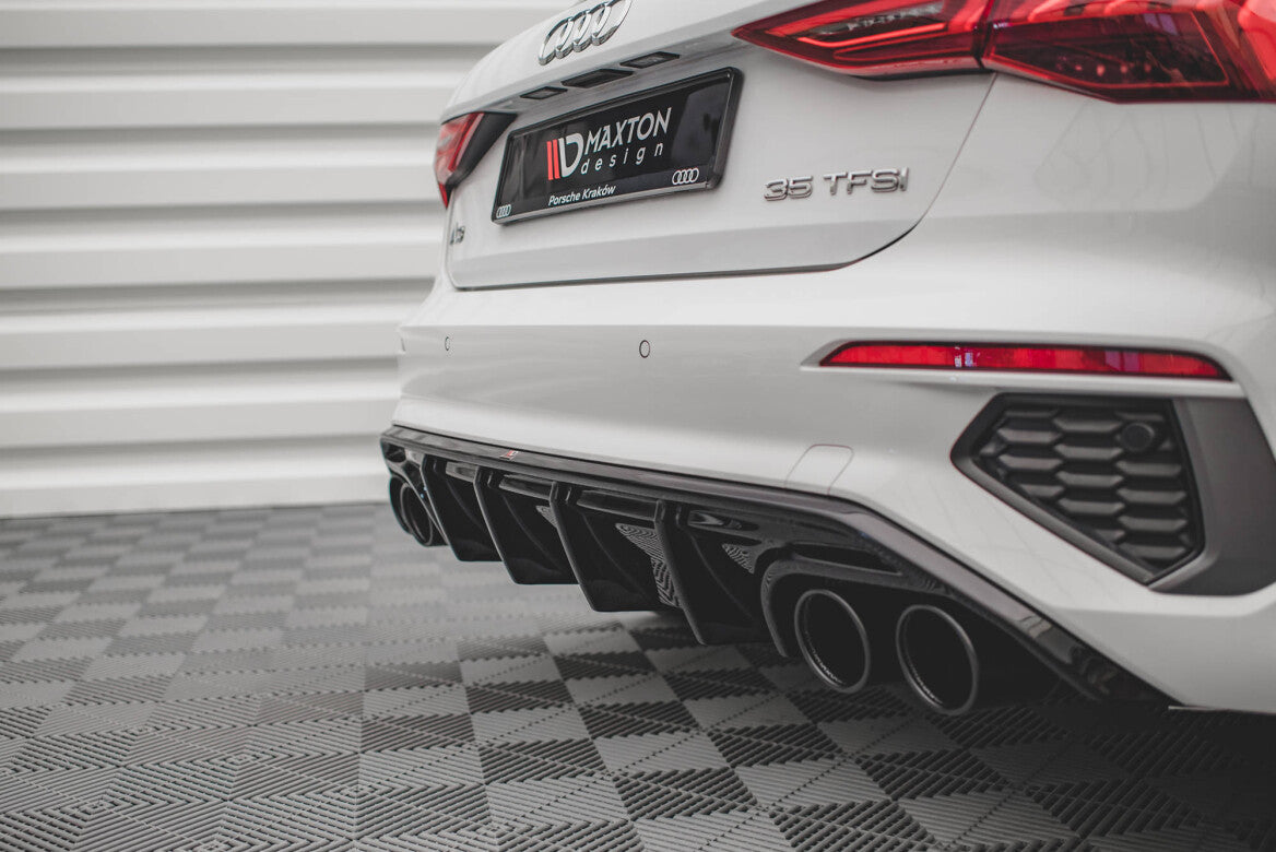 Heck Ansatz Diffusor + Endrohre für Audi A3 S-Line Sportback 8Y   Maxton Design