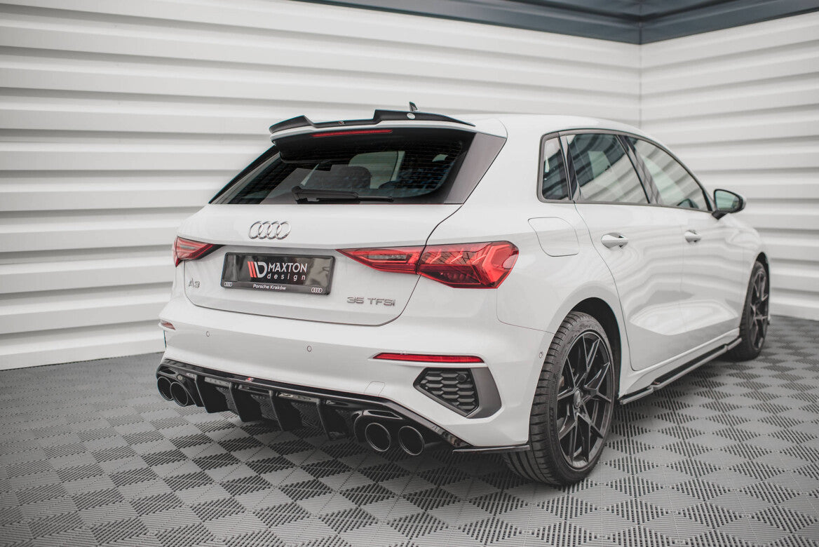 Heck Ansatz Diffusor + Endrohre für Audi A3 S-Line Sportback 8Y   Maxton Design