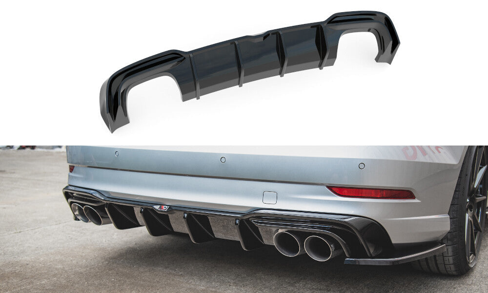 Heck Ansatz Diffusor für Audi S3 Limousine 8V Facelift   Maxton Design
