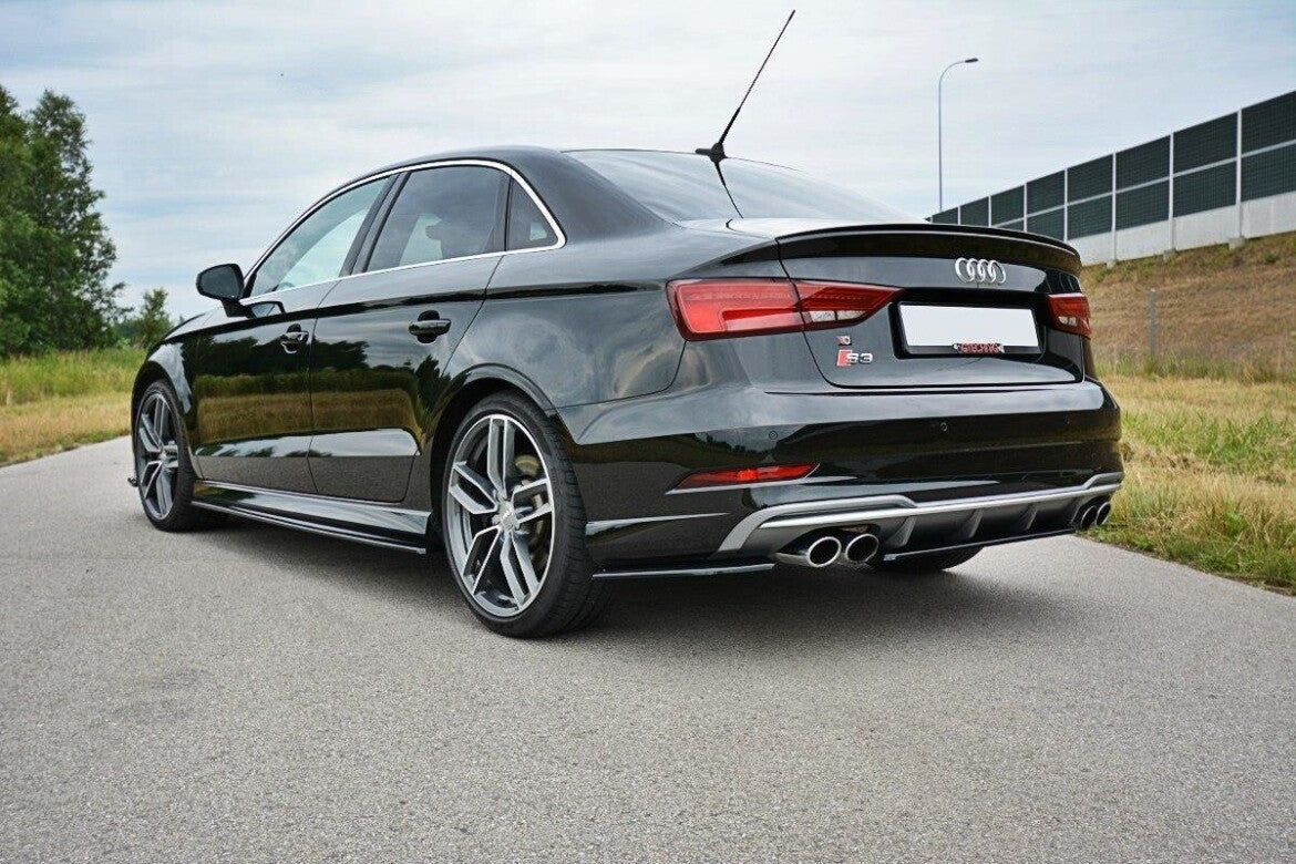 Heck Ansatz Flaps Diffusor für Audi S3 / A3 S-Line 8V FL Limousine   Maxton Design
