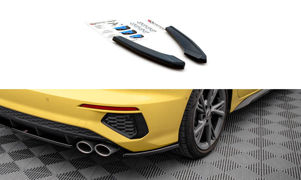Heck Ansatz Flaps Diffusor für Audi S3 Limousine 8Y   Maxton Design