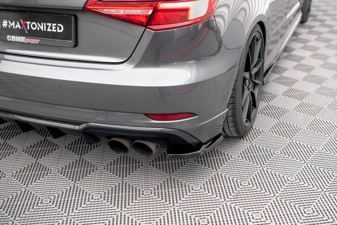 Heck Ansatz Flaps Diffusor für Audi S3 Sportback 8V Facelift   Maxton Design