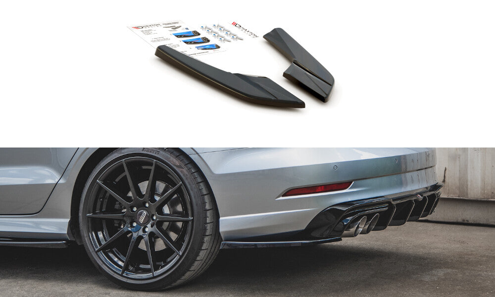 Heck Ansatz Flaps Diffusor V.2 für Audi S3 Limousine 8V Facelift   Maxton Design