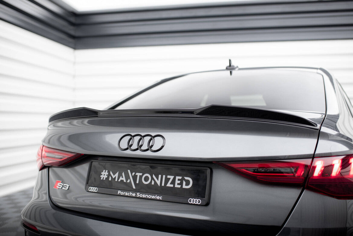 Heck Spoiler Aufsatz Abrisskante 3D für Audi A3 / A3 S-Line / S3 / RS3 Limousine 8Y   Maxton Design