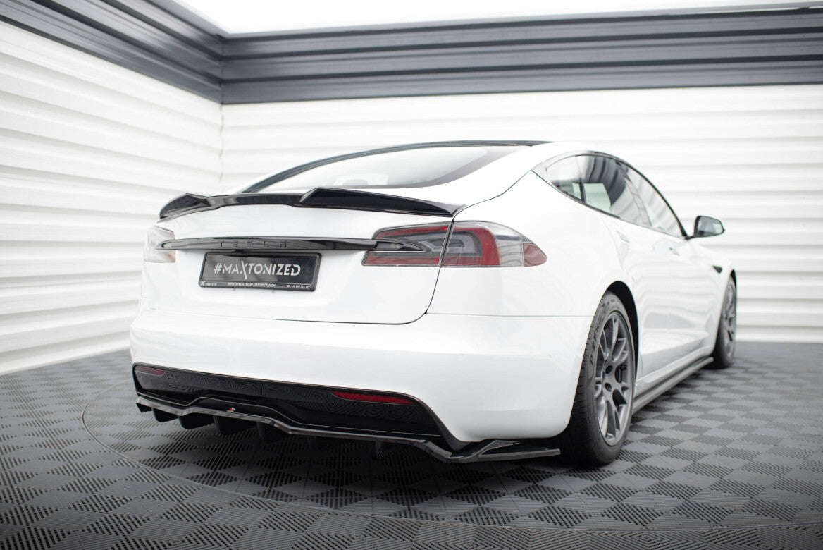 Heck Spoiler Aufsatz Abrisskante 3D für Tesla Model S Plaid Mk1 FL   Maxton Design
