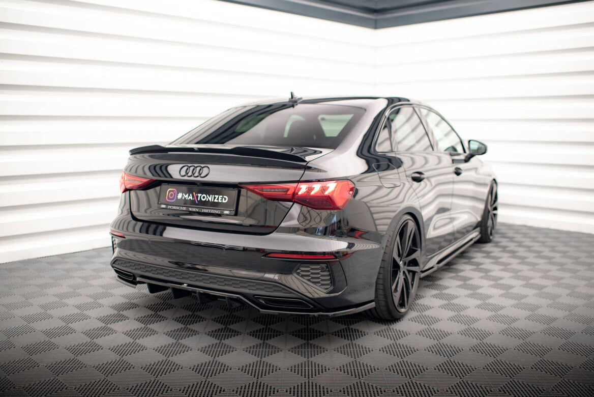 Mittlerer Cup Diffusor Heck Ansatz DTM Look für Audi A3 S-Line Limousine 8Y   Maxton Design