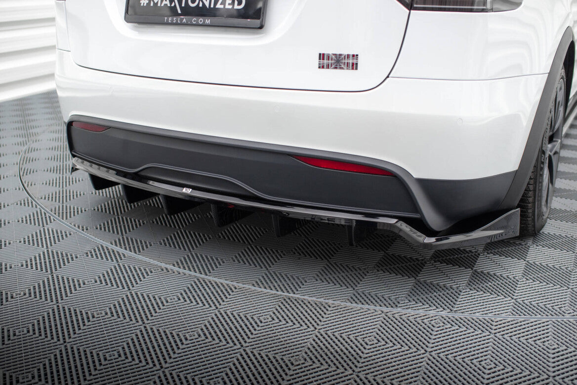 Mittlerer Cup Diffusor Heck Ansatz DTM Look für Tesla Model X Mk1 FL   Maxton Design