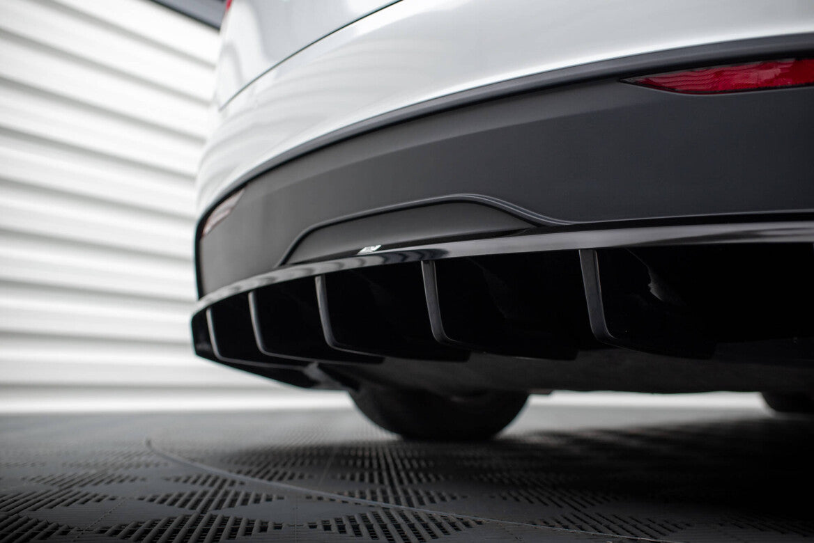 Mittlerer Cup Diffusor Heck Ansatz DTM Look für Tesla Model X Mk1 FL   Maxton Design
