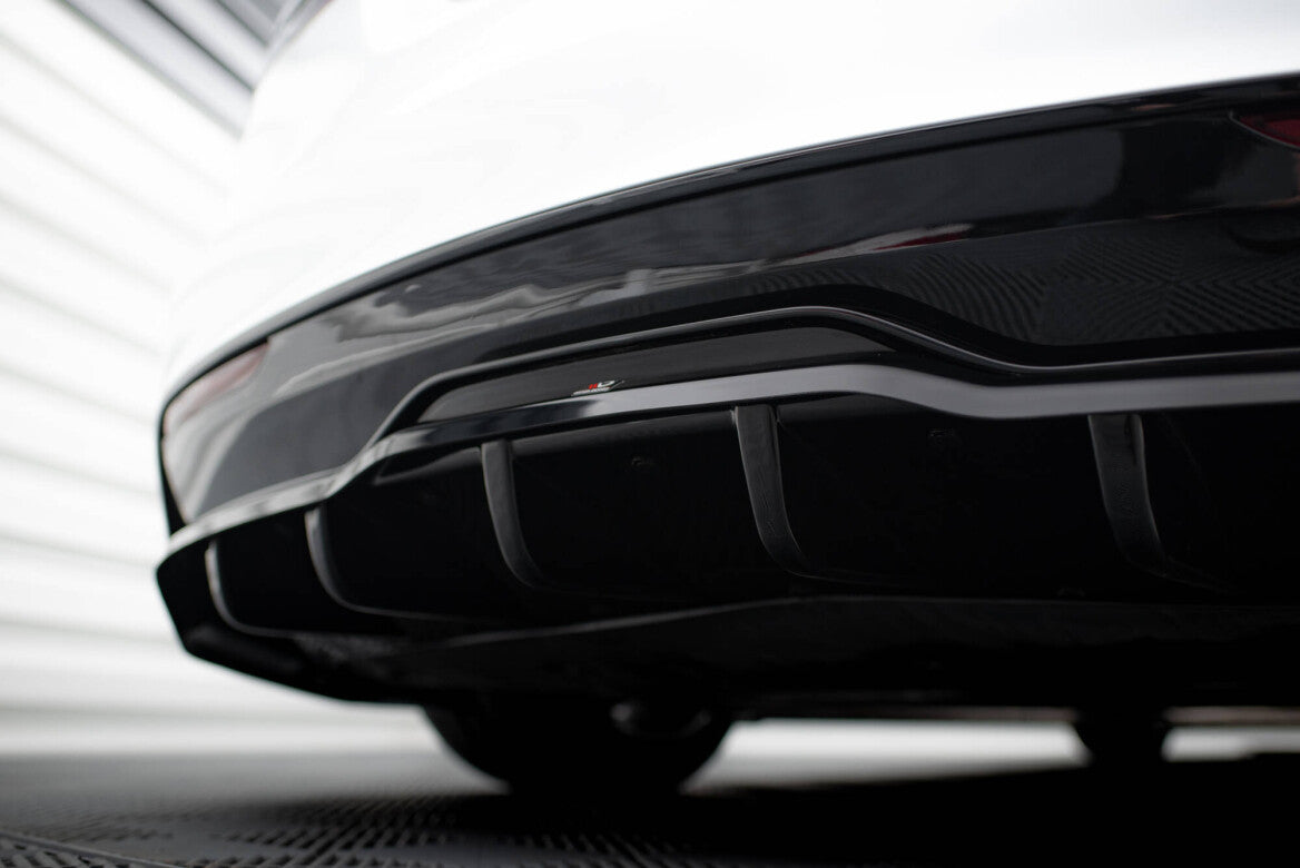 Mittlerer Cup Diffusor Heck Ansatz DTM Look V.1 für Tesla Model S Plaid Mk1 FL   Maxton Design