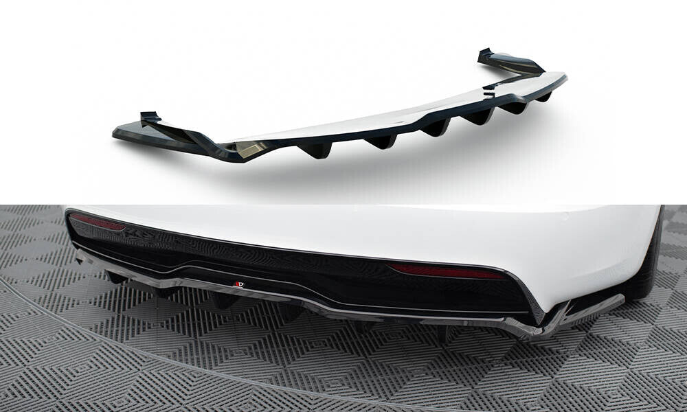 Mittlerer Cup Diffusor Heck Ansatz DTM Look V.2 für Tesla Model S Plaid Mk1 FL   Maxton Design