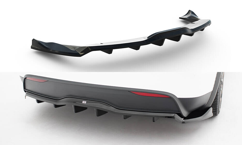 Mittlerer Cup Diffusor Heck Ansatz DTM Look V.2 für Tesla Model X Mk1 FL   Maxton Design
