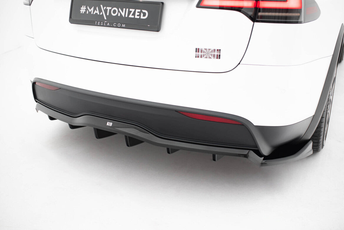 Mittlerer Cup Diffusor Heck Ansatz DTM Look V.2 für Tesla Model X Mk1 FL   Maxton Design