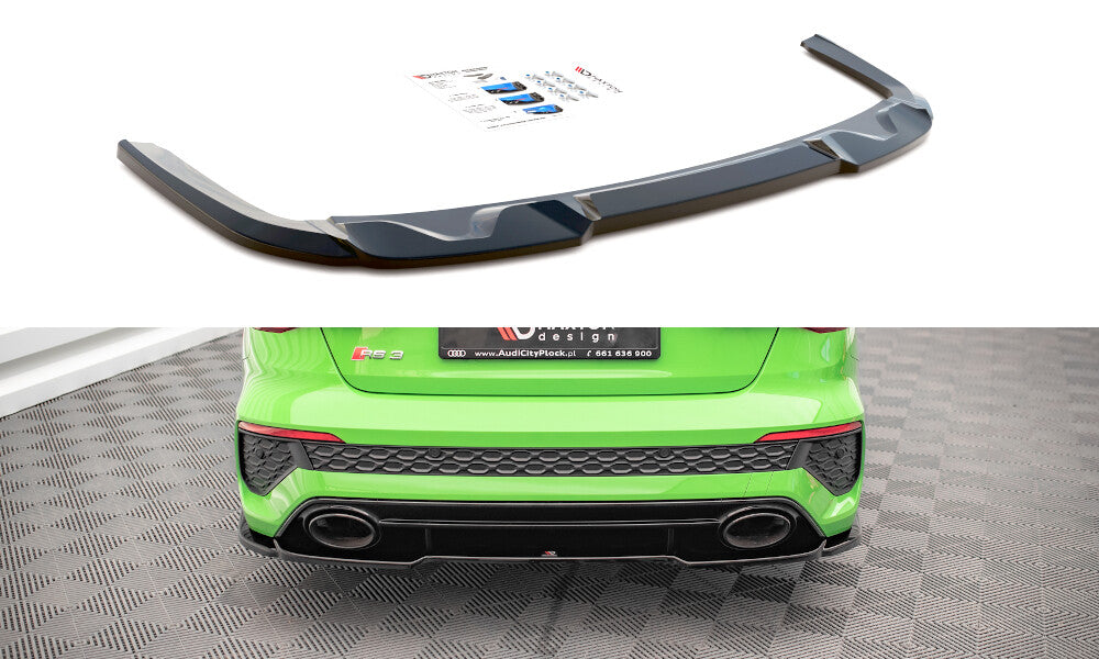 Mittlerer Cup Diffusor Heck Ansatz für Audi RS3 Limousine 8Y   Maxton Design