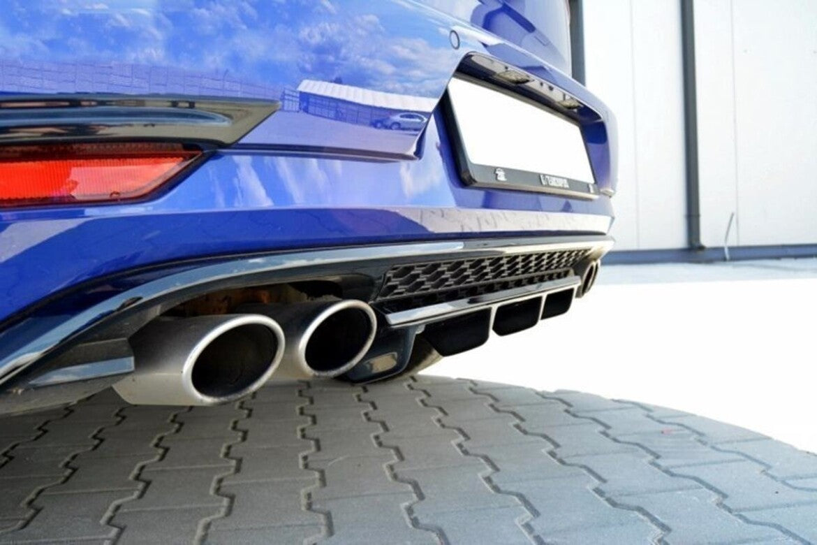 Mittlerer Cup Diffusor Heck Ansatz für VW GOLF 7 R Facelift   Maxton Design