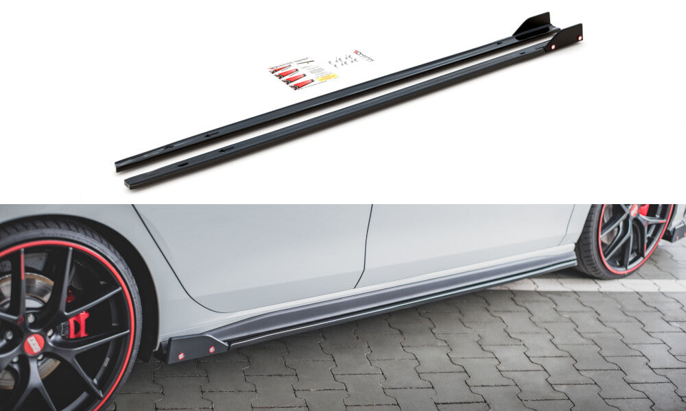 Seitenschweller Ansatz Cup Leisten + Flaps V.2 für VW Golf 8 GTI / GTI Clubsport   Maxton Design