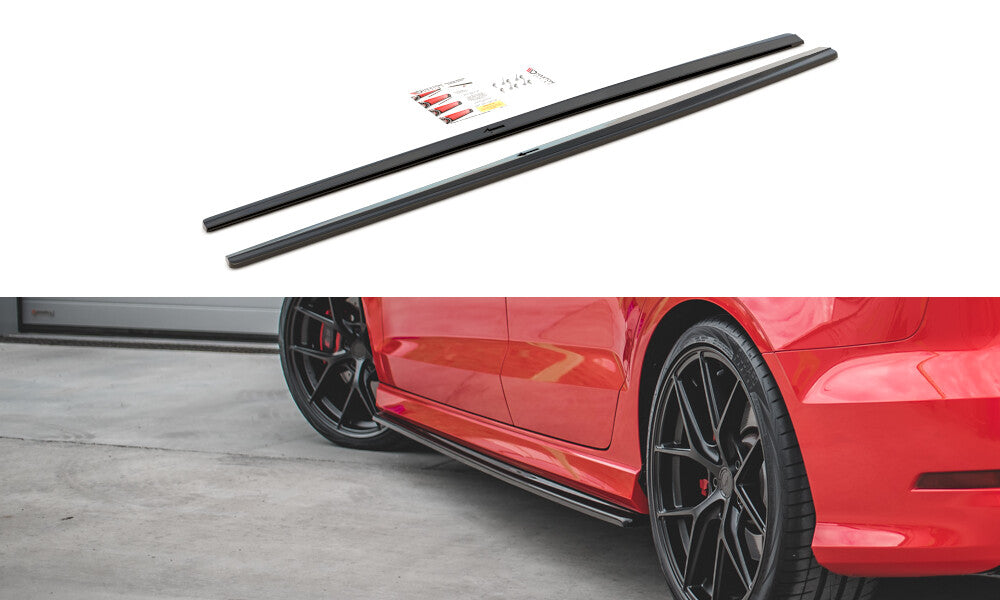 Seitenschweller Ansatz Cup Leisten für Audi S3 / A3 S-Line 8V / 8V FL Limousine   Maxton Design