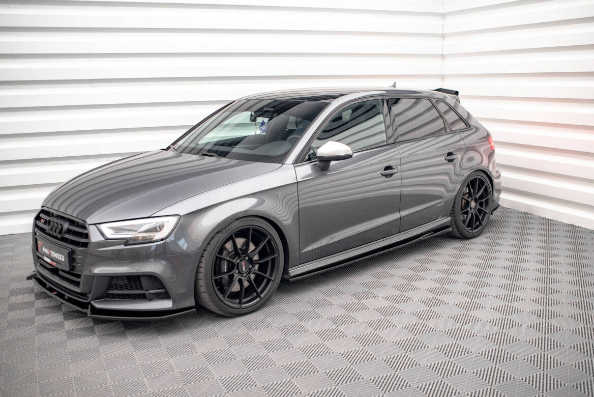 Seitenschweller Ansatz Cup Leisten für Audi S3 Sportback 8V Facelift   Maxton Design