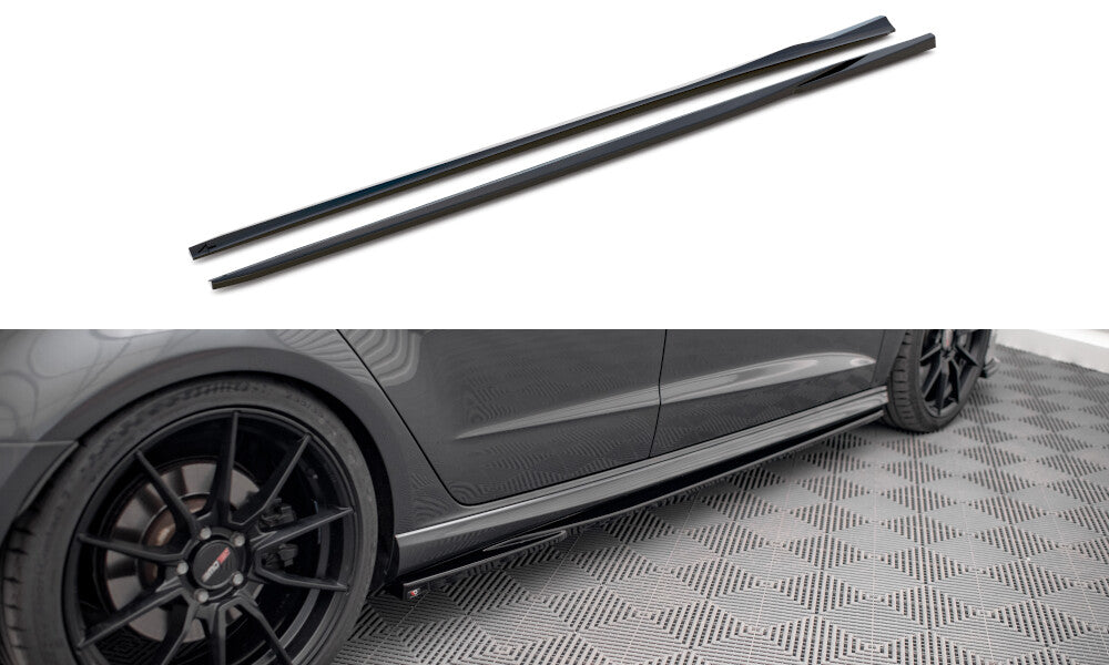 Seitenschweller Ansatz Cup Leisten für Audi S3 Sportback 8V Facelift   Maxton Design