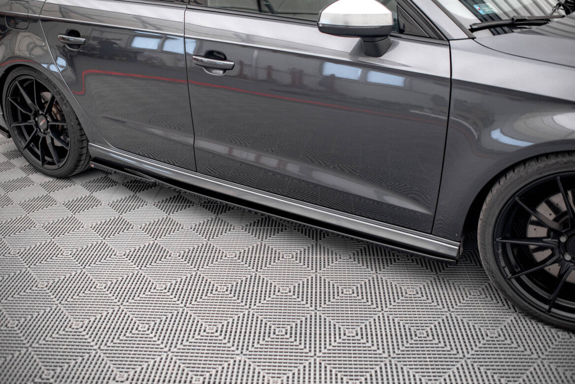 Seitenschweller Ansatz Cup Leisten für Audi S3 Sportback 8V Facelift   Maxton Design