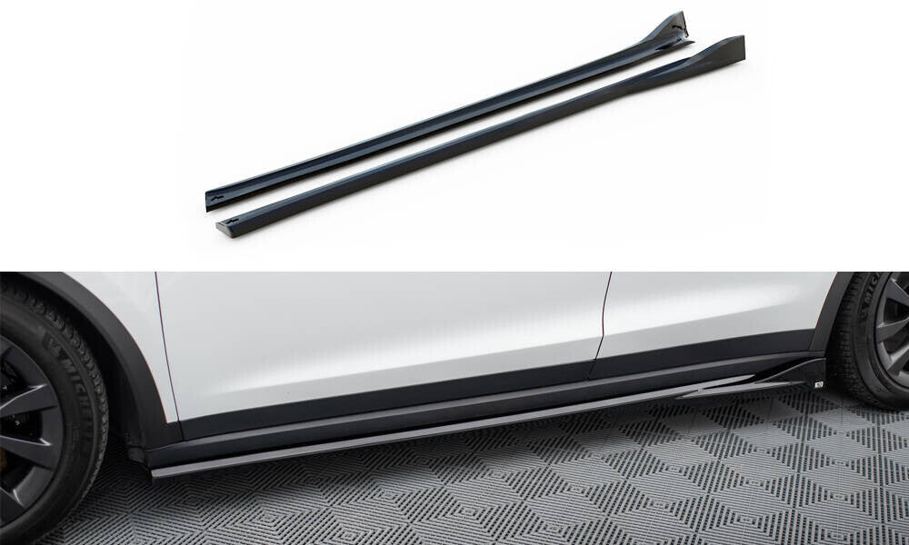 Seitenschweller Ansatz Cup Leisten für Tesla Model X Mk1 FL   Maxton Design