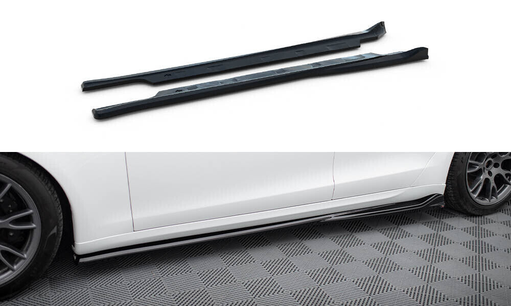 Seitenschweller Ansatz Cup Leisten V.1 für Tesla Model S Plaid Mk1 FL   Maxton Design