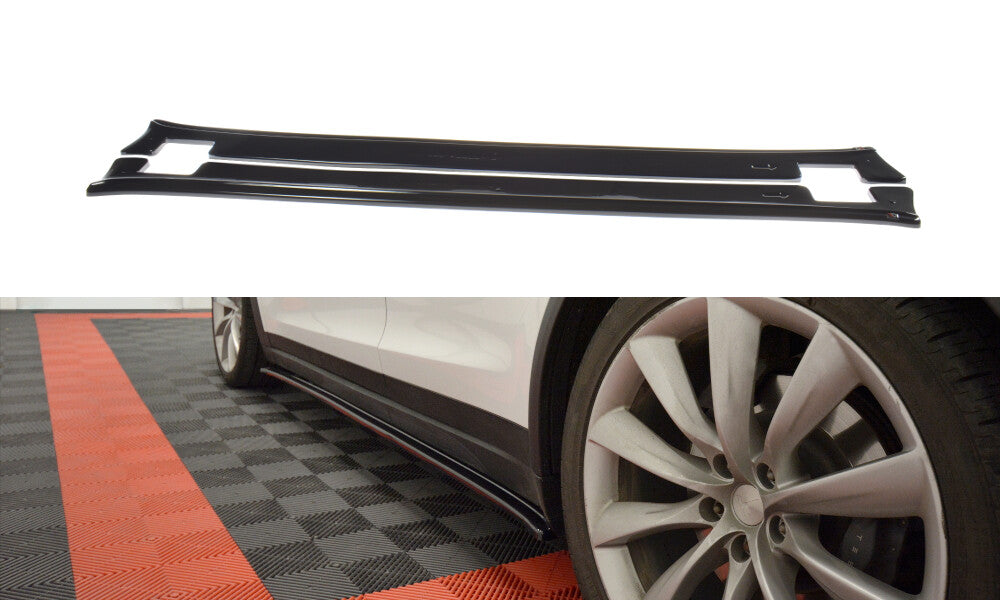 Seitenschweller Ansatz Cup Leisten V.1 für TESLA MODEL X   Maxton Design