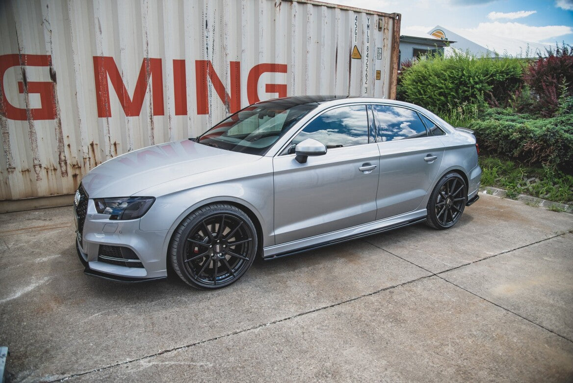 Seitenschweller Ansatz Cup Leisten V.2 für Audi S3 / A3 S-Line Limousine 8V Facelift   Maxton Design
