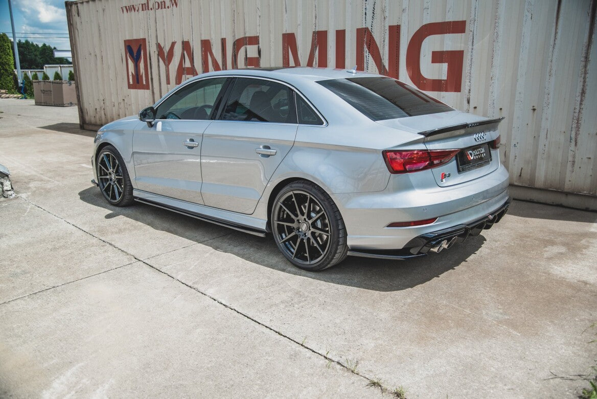 Seitenschweller Ansatz Cup Leisten V.2 für Audi S3 / A3 S-Line Limousine 8V Facelift   Maxton Design