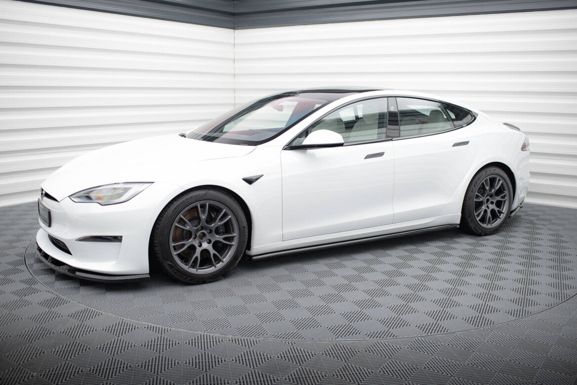 Seitenschweller Ansatz Cup Leisten V.2 für Tesla Model S Plaid Mk1 FL   Maxton Design