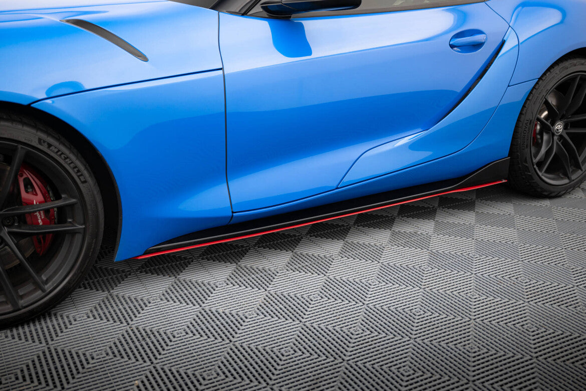 Seitenschweller Ansatz Cup Leisten V.2 Schwarz Hochglanz passend für Toyota Supra Mk5 Detail
