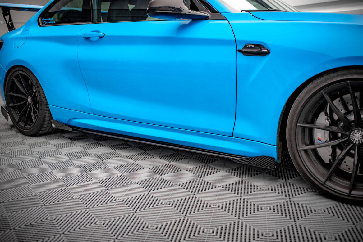Seitenschweller Flaps für BMW M2 F87 schwarz   Maxton Design