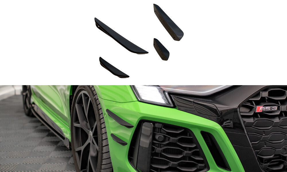 Stoßstangen Flaps Wings vorne Canards für Audi RS3 8Y   Maxton Design