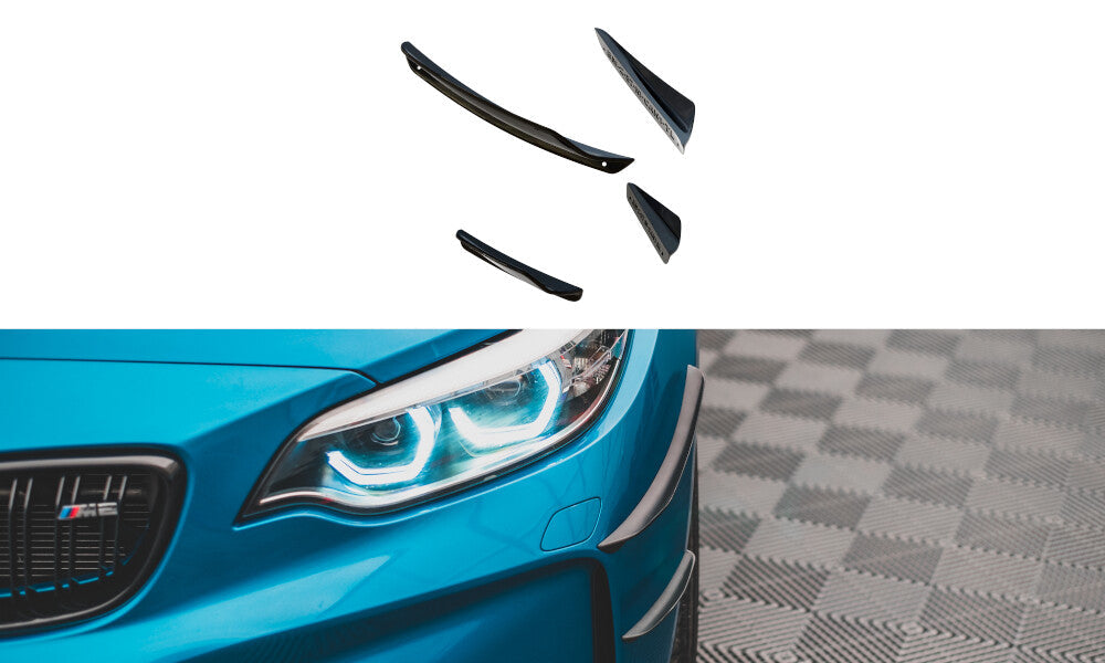 Stoßstangen Flaps Wings vorne Canards für BMW M2 F87   Maxton Design
