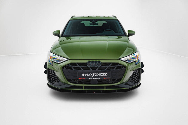 Street Pro Cup Spoilerlippe Front Ansatz für Audi S3 / A3 S-line 8Y Facelift   Maxton Design