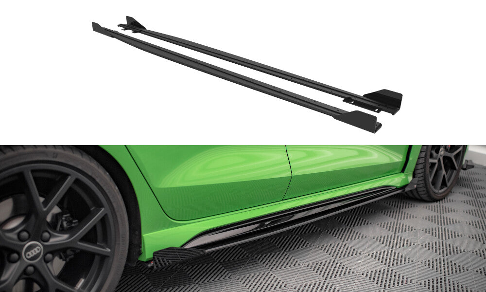 Street Pro Seitenschweller Ansatz Cup Leisten für Audi RS3 8Y Limousine   Maxton Design