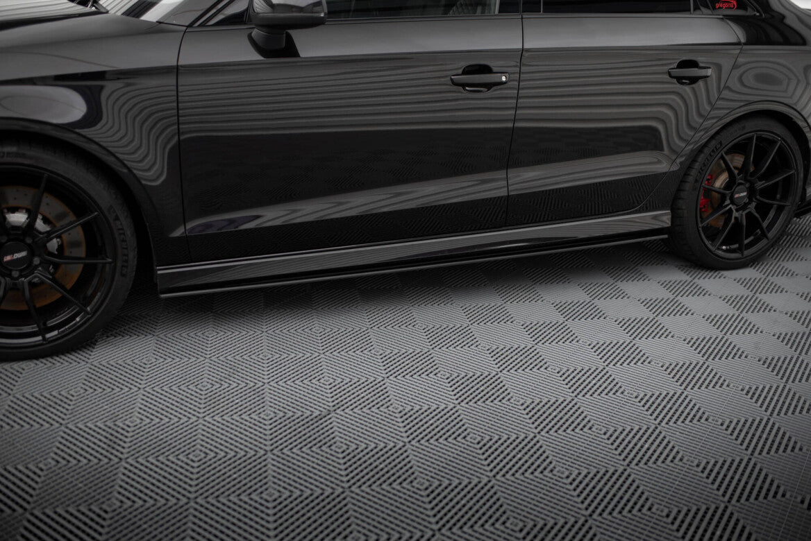 Street Pro Seitenschweller Ansatz Cup Leisten für Audi RS3 Limousine 8V Facelift   Maxton Design