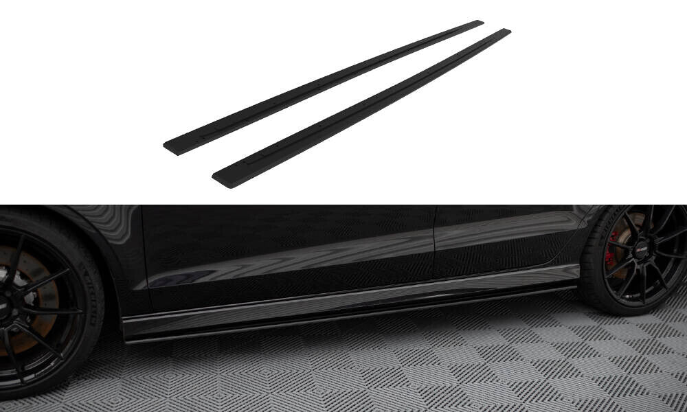 Street Pro Seitenschweller Ansatz Cup Leisten für Audi RS3 Limousine 8V Facelift   Maxton Design