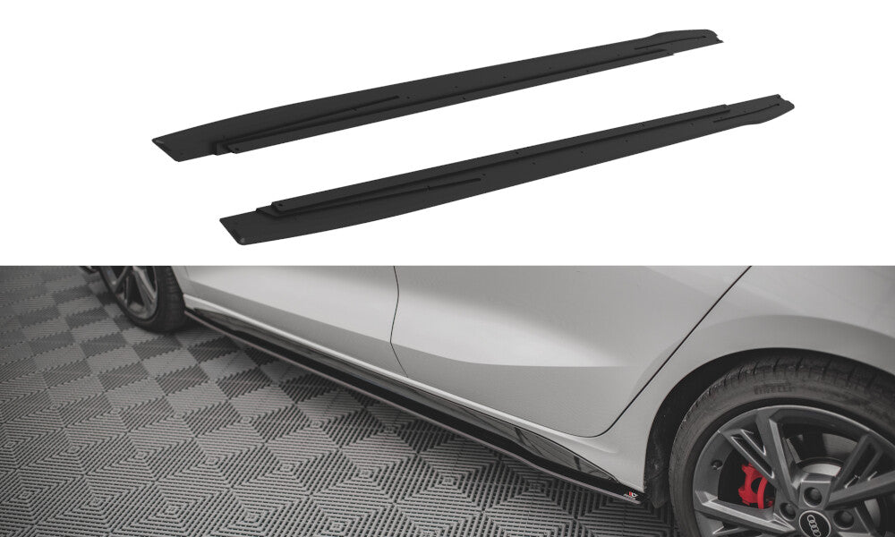 Street Pro Seitenschweller Ansatz Cup Leisten für Audi S3 / A3 S-Line 8Y   Maxton Design