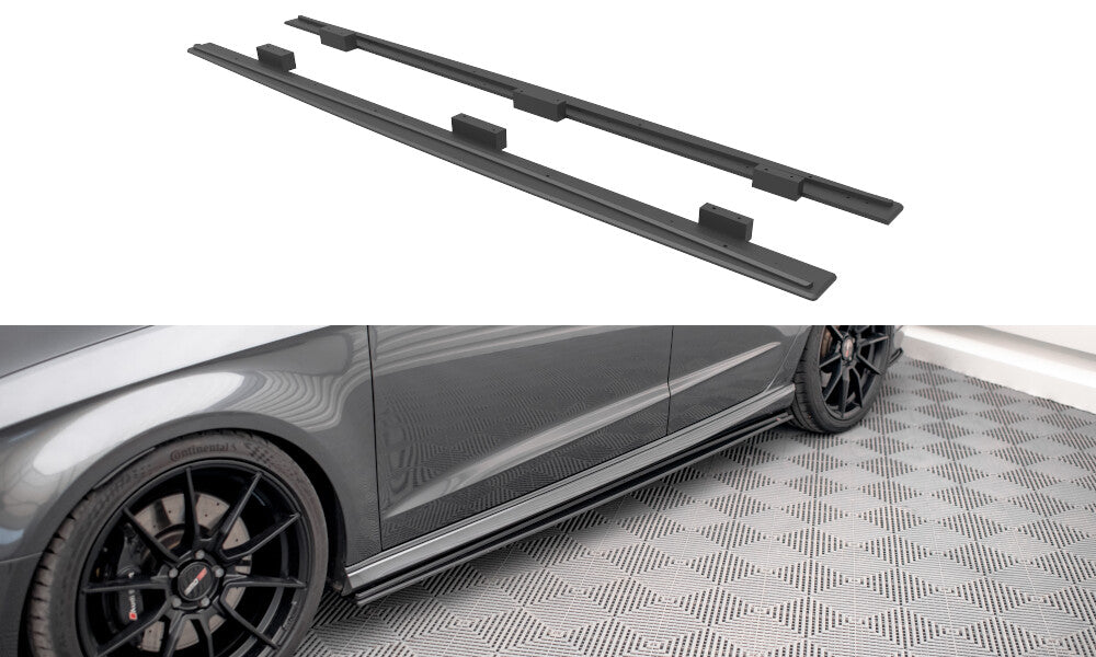 Street Pro Seitenschweller Ansatz Cup Leisten für Audi S3 Sportback 8V Facelift   Maxton Design