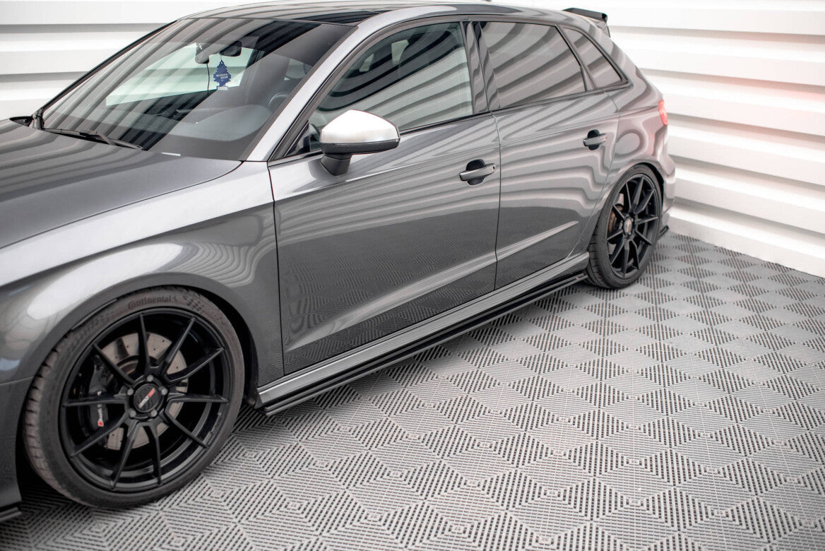 Street Pro Seitenschweller Ansatz Cup Leisten für Audi S3 Sportback 8V Facelift   Maxton Design