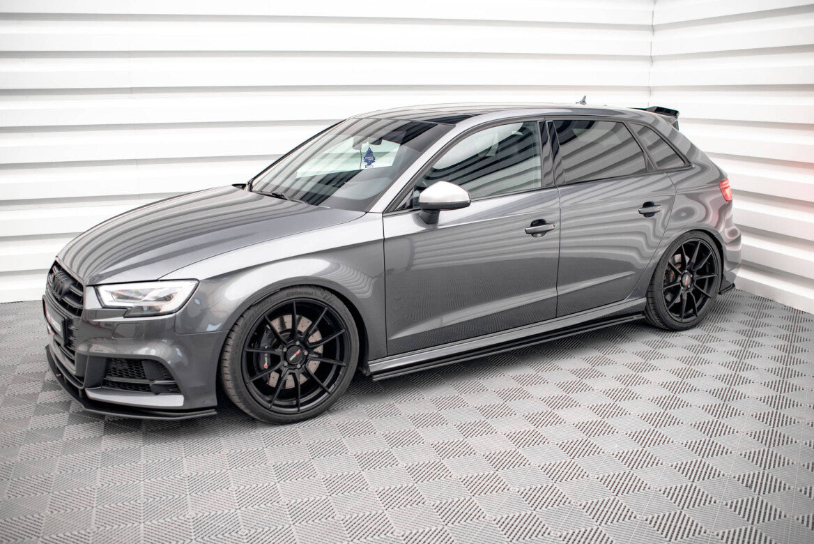 Street Pro Seitenschweller Ansatz Cup Leisten für Audi S3 Sportback 8V Facelift   Maxton Design