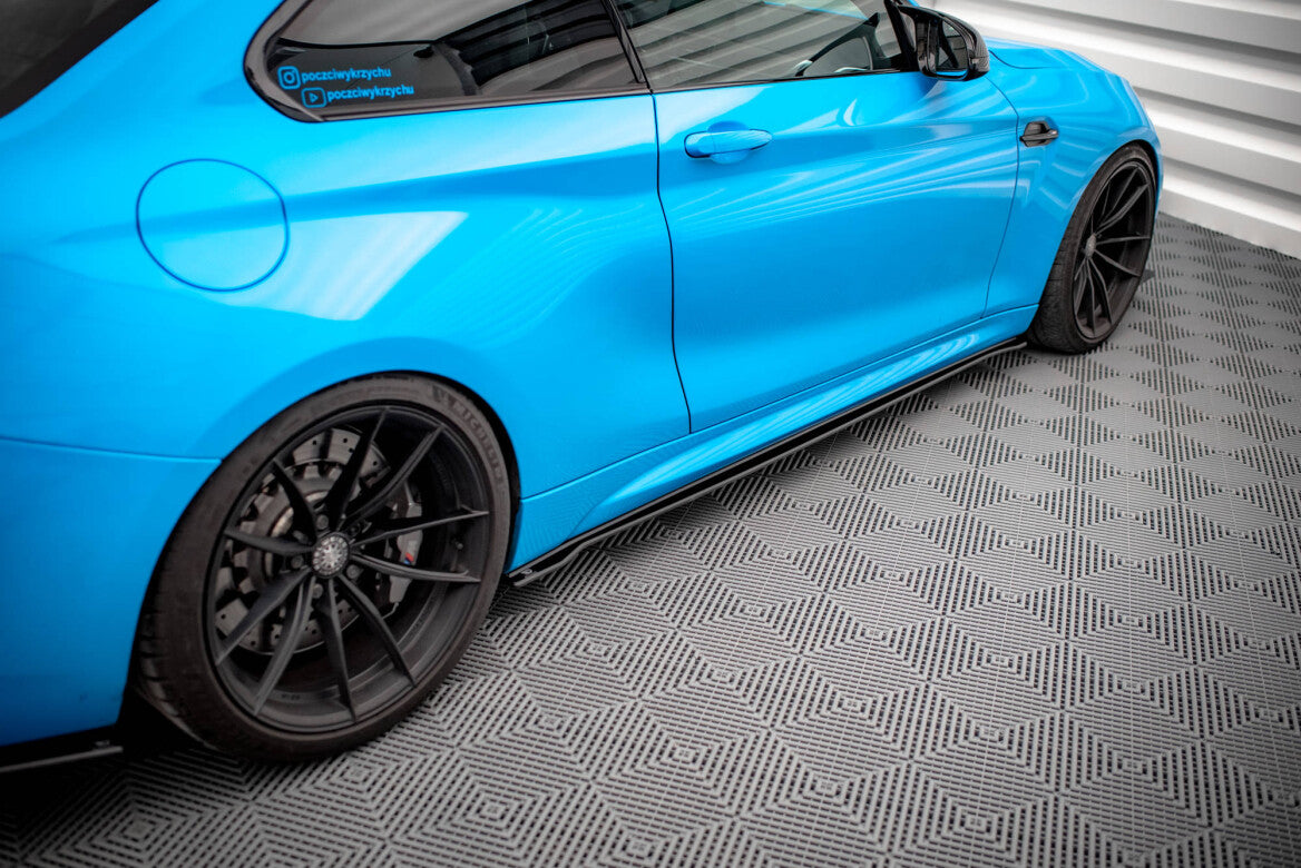 Street Pro Seitenschweller Ansatz Cup Leisten für BMW M2 F87   Maxton Design