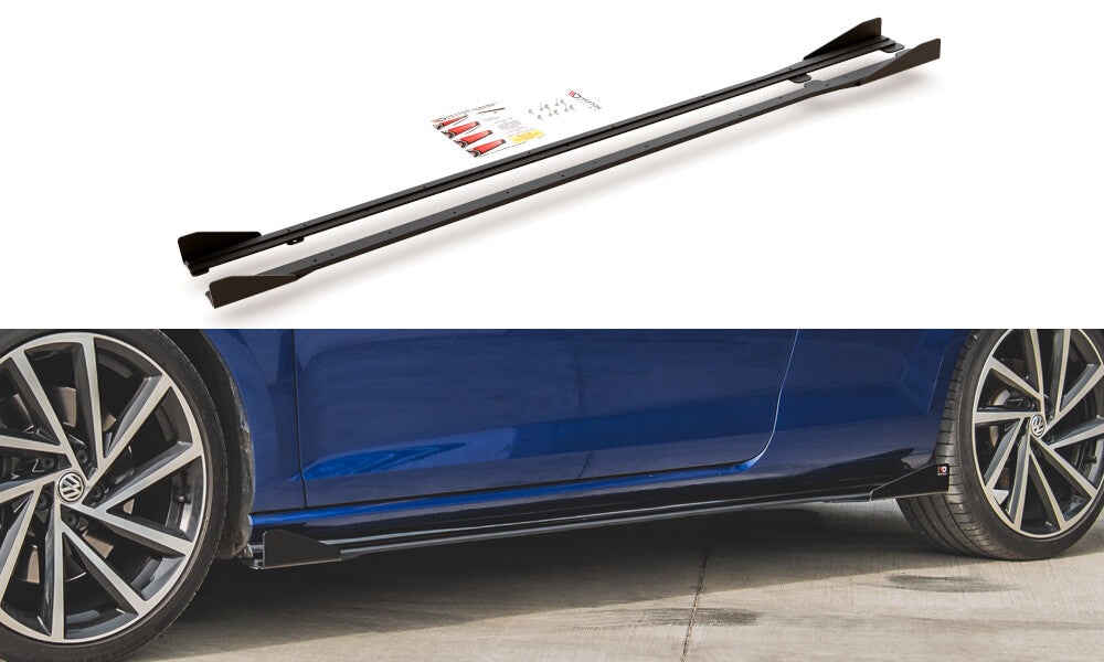 Street Pro Seitenschweller Ansatz Cup Leisten für VW Golf 7 R Facelift   Maxton Design