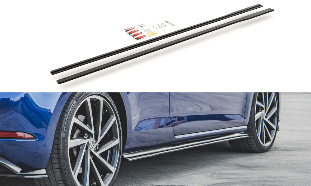 Street Pro Seitenschweller Ansatz Cup Leisten für VW Golf 7 R Facelift   Maxton Design