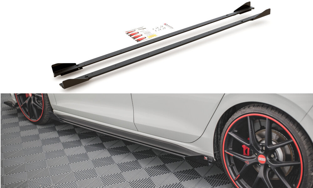 Street Pro Seitenschweller Ansatz Cup Leisten für VW Golf 8 GTI / GTI Clubsport   Maxton Design