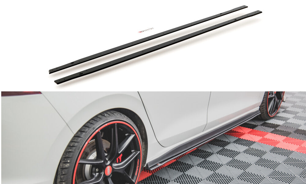 Street Pro Seitenschweller Ansatz Cup Leisten für VW Golf 8 GTI / GTI Clubsport   Maxton Design