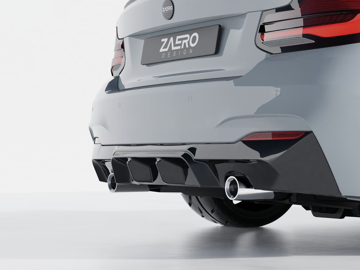 Zaero Design EVO-1 Diffusor passend für BMW 2er F22 F23 M235i M240i – Heckansicht