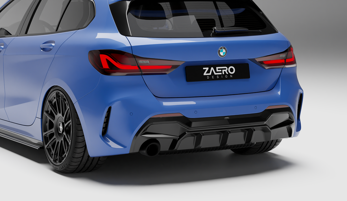 EVO-1 Diffusor passend für BMW 1er F40 116 118 in Glanzschwarz
