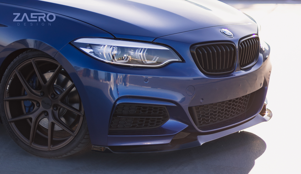 EVO-1 Frontlippe passend für BMW 2er F22 F23 in Glanzschwarz
