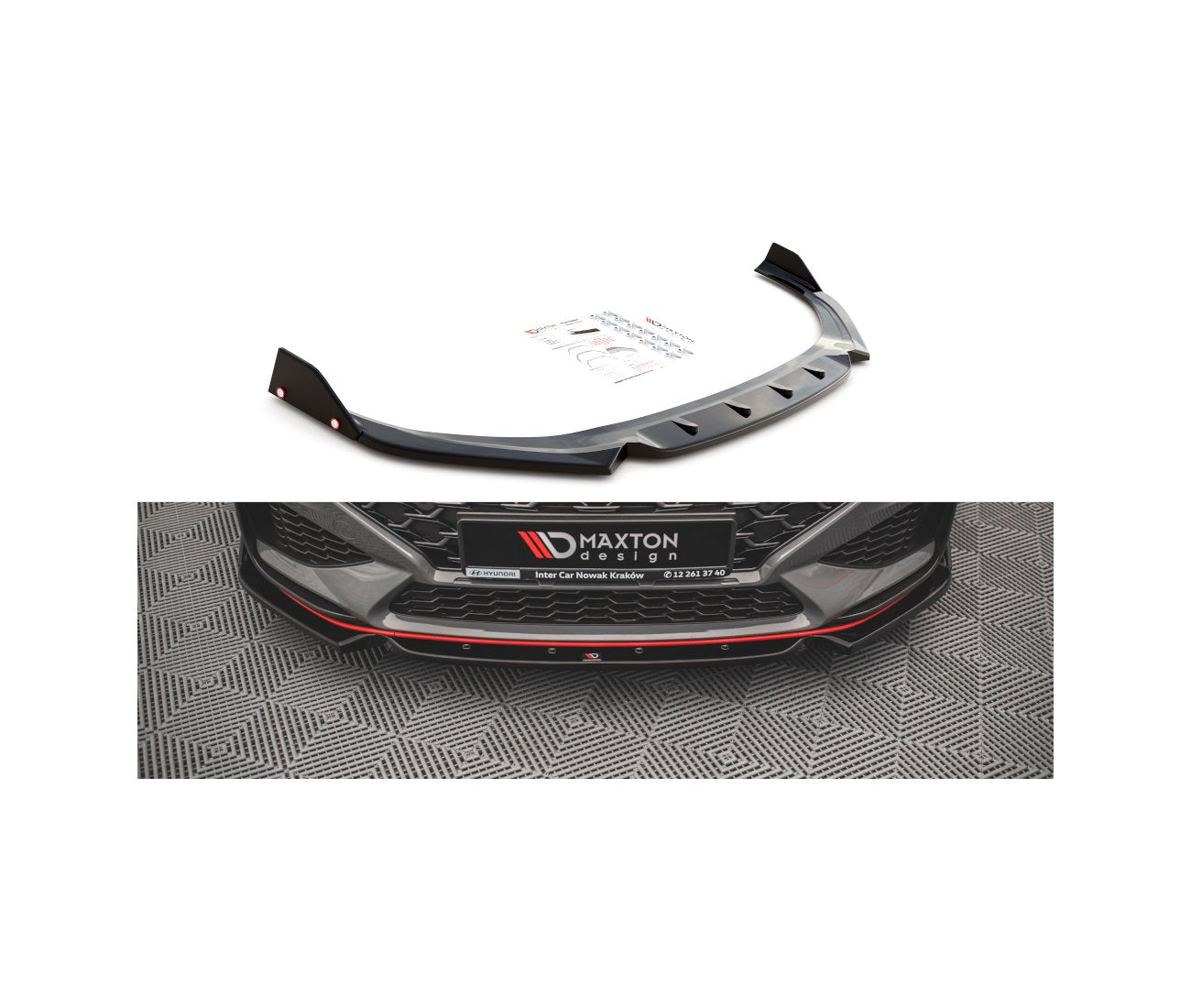 Frontlippe V.1 + Flaps für Hyundai I30N + N-Line Facelift   Maxton Design